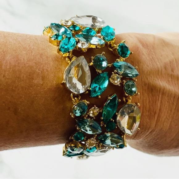 Scaasi Jewelry - Vintage Arnold Scaasi CN Rhinestone Glass Statement Bracelet